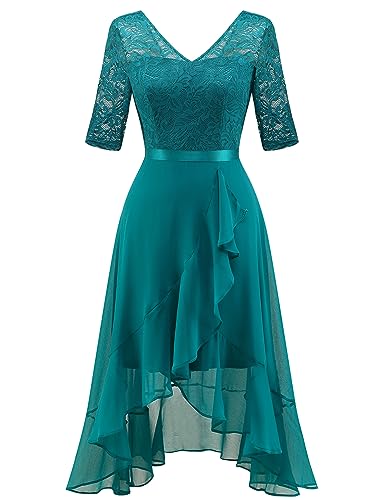 Dressystar Damen Abendkleider Elegant Sommerkleid A Linie Cocktailkleider Hochzeit Brautjungfernkleid Knielang Kleid Pfauengrün L von Dressystar