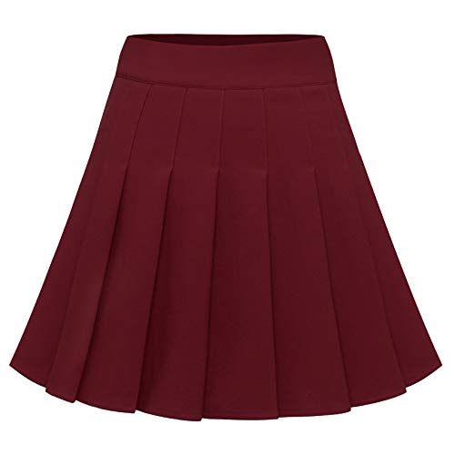 Dressystar Damen Dehnbar Faltenrock Schulmädchen Solide Kurz Skater Tennis Hohe Taille Rock Weinrot M Dressystar Damen Dehnbar Faltenrock Schulmädchen Solide Kurz Skater Tennis Hohe Taille Rock Weinrot M von Dressystar
