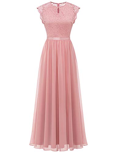 Dressystar Damen Festlich Ballkleid Kurz Ärmeln Hochzeit Maxi Partykleid Abendkleider Blush S von Dressystar