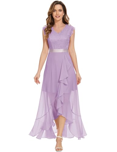 Dressystar V-Ausschnitt Abendkleid Lang Elegant für Hochzeit Hi-Lo Hochzeitsgast Maxi Floral Spitze Abschlussball Kleid Lavendel L Dressystar V-Ausschnitt Abendkleid Lang Elegant für Hochzeit Hi-Lo Hochzeitsgast Maxi Floral Spitze Abschlussball Kleid Lavendel L von Dressystar