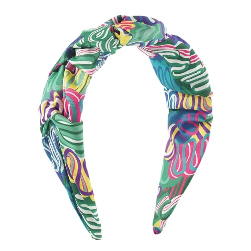 Dreuhuing Boho Haarbänder, breite Haarbänder mit Blumendruck, schweißabsorbierende Kopfbedeckung, Haarstyling-Zubehör für Konzerte, Hochzeiten, Reisen von Dreuhuing