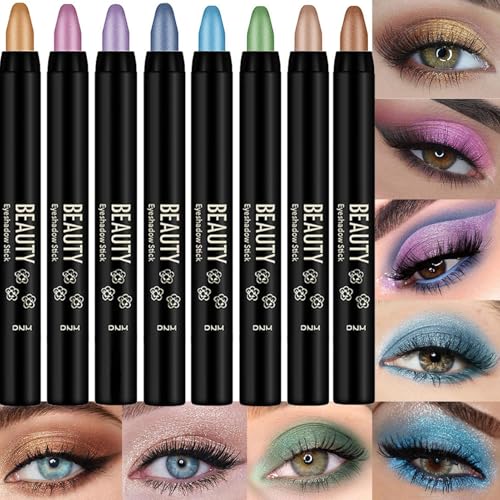 Dreuhuing Creme-Lidschattenstift,Lidschattenstift | 8 Stück Lidschatten-Applikatorstift,Mischbarer Stick-Lidschatten-Lidschatten-Schimmerstift für Mädchen von Dreuhuing