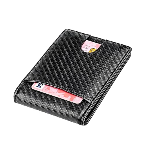 Dreuhuing Herren-Geldbörse mit Geldklammer – schlanke, dünne PU-Ledergeldbörse | schlanke, Faltbare Geldbörse mit hoher Kapazität für Herren mit Kartenhalter für Freunde und Familie, Schwarz, Refer von Dreuhuing