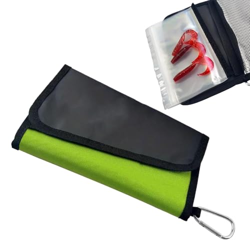 Dreuhuing Köderbinder, Ködertasche | Hard Cover Fishing Tackle Storage Organizer,Speicherschutz, Utility -Ordner mit klaren Taschen, tragbare wasserdichte Wickelbrieftasche für Wurm -Snell -Rigs -Jigs von Dreuhuing