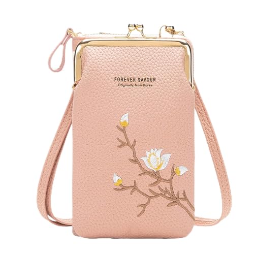 Dreuhuing Ministofftasche Kreuzkörper - Damens Umhängetasche Mit Handyhalterung Als Geldbörse,Handytasche Satteltasche Geldbörse mit Halterung von Dreuhuing