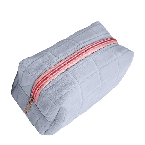 Dreuhuing Weiches Kissen-Federmäppchen, gestepptes Federmäppchen, Aufbewahrungstasche, ästhetisches Federmäppchen, großes Fassungsvermögen, modisch, einfarbig, Reißverschluss, hübsches Federmäppchen, von Dreuhuing