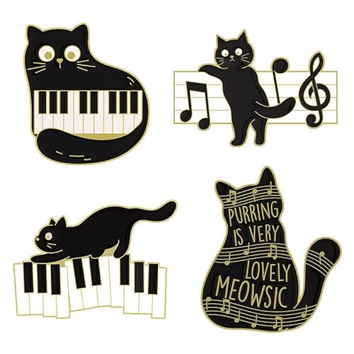 Dreuyet Schwarze Katze Emaille Pins Cartoon Cute Tier Emaille Brosche Pins Set für Frauen Legierung Katze Emaille Broschen Klavier Pfoten Pins Jacken Hüte Dekoration, Medium, Zink, Zirkonia Dreuyet Schwarze Katze Emaille Pins Cartoon Cute Tier Emaille Brosche Pins Set für Frauen Legierung Katze Emaille Broschen Klavier Pfoten Pins Jacken Hüte Dekoration, Medium, Zink, Zirkonia von Dreuyet