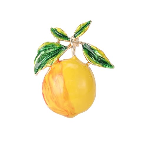 Dreuyet Strass-Zitronen-Brosche für Damen und Herren, Kristall, elegant, gelb, Obst, Zitrone, Brosche, Anstecknadel, zierlich, niedlich, Weihnachten, Hochzeit, Geburtstag, Sommer, Urlaub, Zubehör von Dreuyet