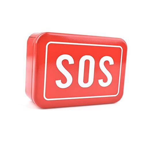 Drfeify Kleine Kompaktbox für den Campingplatz, EIN Eingängiger Rotem Eisenorganisator für Notfälle, Desktop -Trägerhalter, Taschen- und Klemm-/Halterhalter von Drfeify