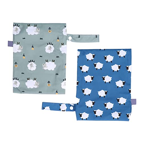 DriKou Wickelbeutel, Organizer Reißverschluss sicheres dauerhafter wiederverwendbarer tragbarer Speicherbeutel für Baby Kinderwagen Hand pul Material 2pcs 18x25 cm (ES075-006) von DriKou