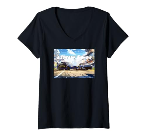 Damen 36 Street Drift Tuner-Tandems gegen VR Z T-Shirt mit V-Ausschnitt Damen 36 Street Drift Tuner-Tandems gegen VR Z T-Shirt mit V-Ausschnitt von DriftDrips