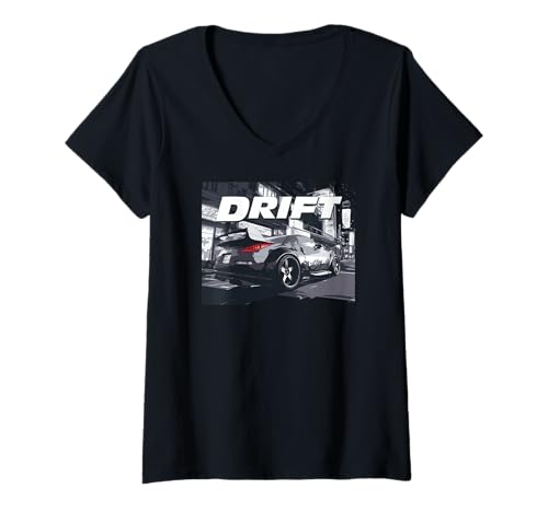 Damen Street Drift Tuner für Damen T-Shirt mit V-Ausschnitt Damen Street Drift Tuner für Damen T-Shirt mit V-Ausschnitt von DriftDrips