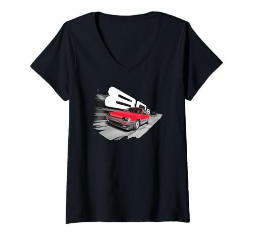 Damen R39 Red Classic Sir Race Tuner Mod Backroads Luke T-Shirt mit V-Ausschnitt Damen R39 Red Classic Sir Race Tuner Mod Backroads Luke T-Shirt mit V-Ausschnitt von DrifterDrip