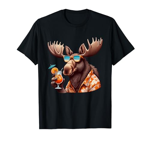 Lustige Elch-Sommer-Sonnenbrille für Kinder, Herren, Damen, Elch T-Shirt von Drinking Moose Lovers Costume for Women Men