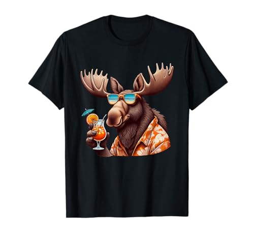 Lustige Elch-Sommer-Sonnenbrille für Kinder, Herren, Damen, Elch T-Shirt Lustige Elch-Sommer-Sonnenbrille für Kinder, Herren, Damen, Elch T-Shirt von Drinking Moose Lovers Costume for Women Men