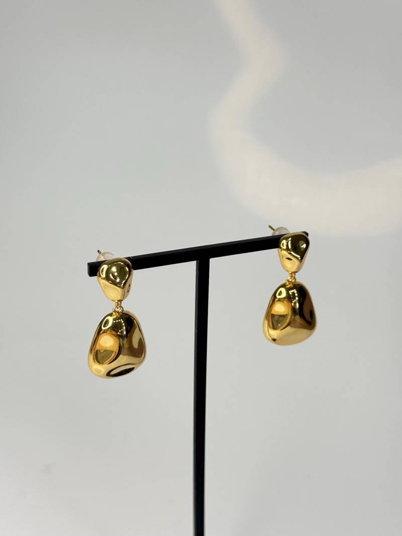 Vergoldete Nugget Tropfen Ohrringe | Wasserdichter Statement-Schmuck von DrippyBerlin