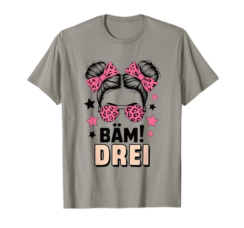 3. Geburtstag Mädchen Messy Bun Bäm! DREI Jahre Alt T-Shirt 3. Geburtstag Mädchen Messy Bun Bäm! DREI Jahre Alt T-Shirt von Dritter Geburtstag & 3. Geburtstag Design