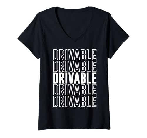 Damen fahrbar T-Shirt mit V-Ausschnitt von Drivable Apparel
