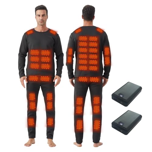 DriveNova Beheizbare Unterwäsche Herren, 42 Zonen Heizung Thermounterwäsche Herren USB Elektrisch Beheizte Kleidung Top Hose mit 16000mAh Powerbank, Funktionsunterwäsche für Winter Skifahren Outdoor DriveNova Beheizbare Unterwäsche Herren, 42 Zonen Heizung Thermounterwäsche Herren USB Elektrisch Beheizte Kleidung Top Hose mit 16000mAh Powerbank, Funktionsunterwäsche für Winter Skifahren Outdoor von DriveNova