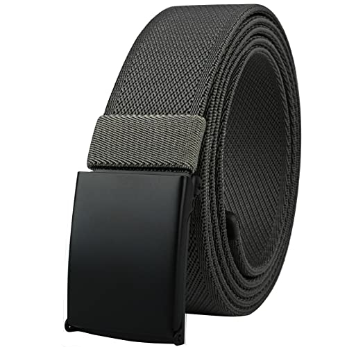 Drizzte Männer Gürtel Größen Komfortabel Elastischer Stretchgürtel Stoffgürtel Grau Herrengürtel 110cm von Drizzte