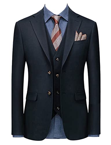 Drkobr Herren 3-Teiliger Anzug mit Zwei Knöpfen Geschäft Formelle Jacke Smoking Weste und Hose Drkobr Herren 3-Teiliger Anzug mit Zwei Knöpfen Geschäft Formelle Jacke Smoking Weste und Hose von Drkobr