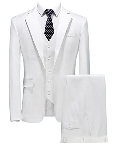 Drkobr Herren 3-Teiliges Smoking mit Einem Knopf Fest Jacke Weste Hose Formelle Geschäfts Uniform Drkobr Herren 3-Teiliges Smoking mit Einem Knopf Fest Jacke Weste Hose Formelle Geschäfts Uniform von Drkobr