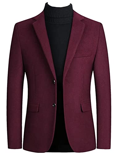 Drkobr Herren Dünne Tweed Blazer Zwei Knöpfe Smoking Anzug Jacke für Hochzeit Abschlussball von Drkobr