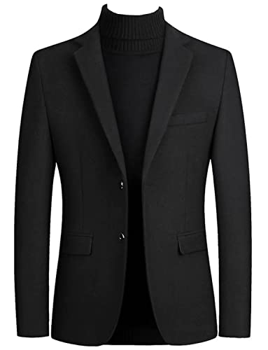 Drkobr Herren Dünne Tweed Blazer Zwei Knöpfe Smoking Anzug Jacke für Hochzeit Abschlussball von Drkobr