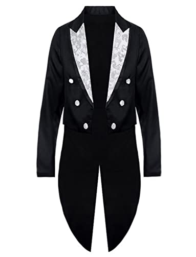 Drkobr Herren Jacquard Revers Blazer Frack Jacke für Formale Hochzeit Abschlussball Langen Mantel von Drkobr