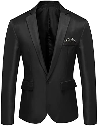 Drkobr Herren Modern Fit Blazer EIN Knopf Anzug Jacke für Hochzeit Party Abendessen von Drkobr