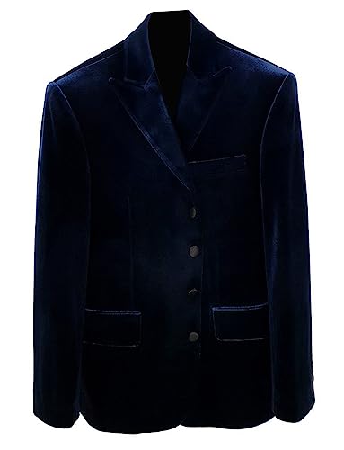 Drkobr Herren Samt Blazer Einreihig Anzug Mantel Hochzeit Individuell Smoking Jacke von Drkobr