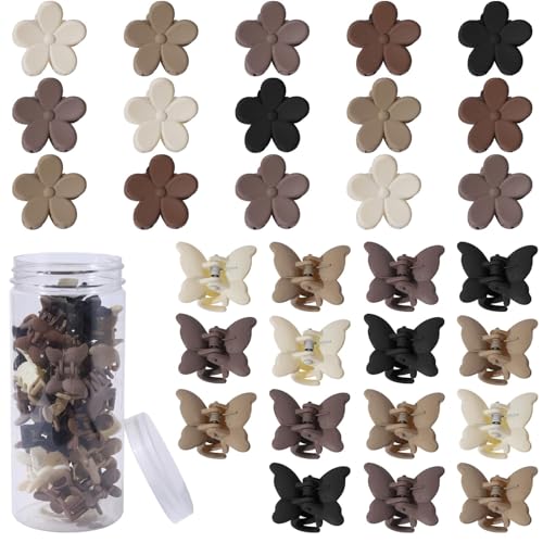 Drnytunk Kleine Haarspangen für Damen und Mädchen, 30 Stück, Schmetterlings-Haarspangen, Blumen-Haarspangen, niedliche Haarspangen, kleine Klauenklammern für dünnes Haar, rutschfeste Clips mit Drnytunk Kleine Haarspangen für Damen und Mädchen, 30 Stück, Schmetterlings-Haarspangen, Blumen-Haarspangen, niedliche Haarspangen, kleine Klauenklammern für dünnes Haar, rutschfeste Clips mit von Drnytunk