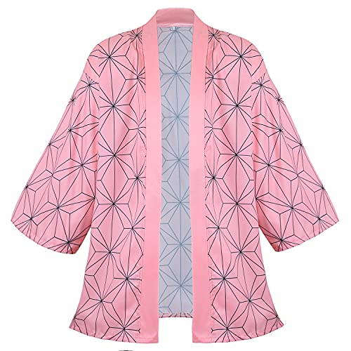 Drofe Anime Cosplay Robe Tanjiro Kostüm Zenitsu Kimono, Unisex, Rosa, Cosplay-Party, Cardigan, Jacke Drofe Anime Cosplay Robe Tanjiro Kostüm Zenitsu Kimono, Unisex, Rosa, Cosplay-Party, Cardigan, Jacke von Drofe