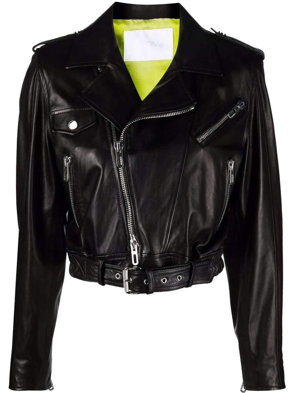 Drome Cropped-Bikerjacke - Schwarz von Drome