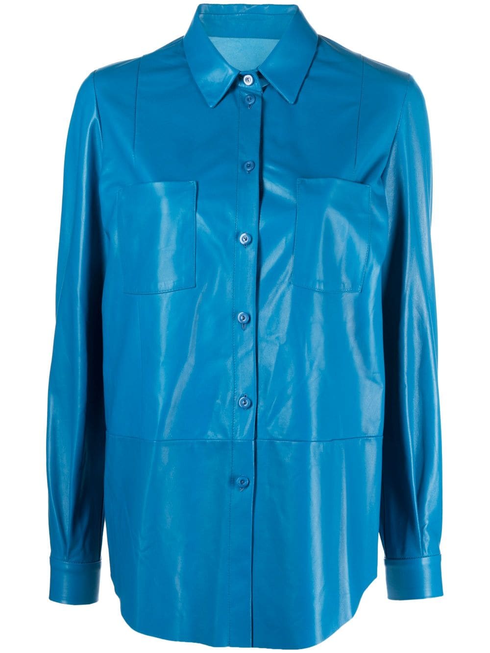 Drome Hemd aus Leder - Blau von Drome