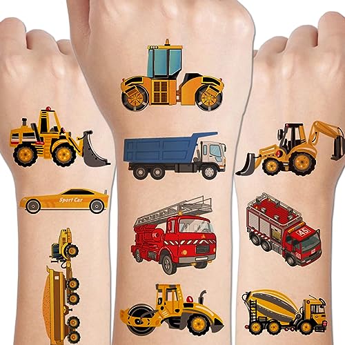 Tattoo Kinder, 14 Blätter Fahrzeug Temporäre Tattoos für Kinder Jungen, Gastgeschenk Kindergeburtstag, Auto Tattoo Kinder von Drookaen