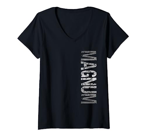 Damen Magnum Model Motorrad T-Shirt T-Shirt mit V-Ausschnitt von Drooling Bully Kustoms