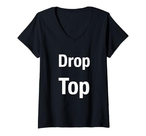 Damen Oberteil herunterklappen T-Shirt mit V-Ausschnitt von Drop Top