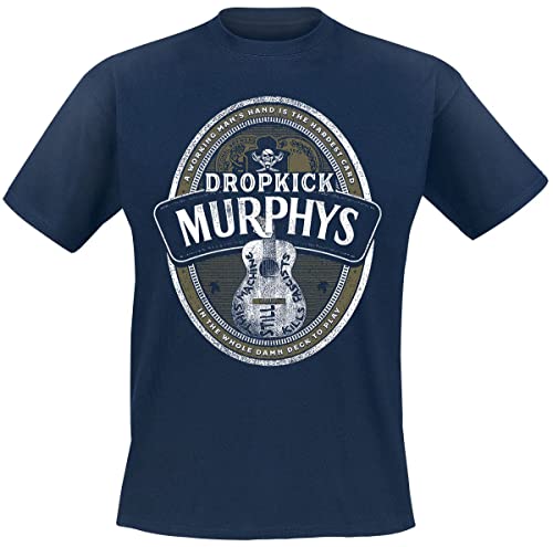 Dropkick Murphys Beer Label Männer T-Shirt Navy XXL 100% Baumwolle Band-Merch, Bands von Dropkick Murphys