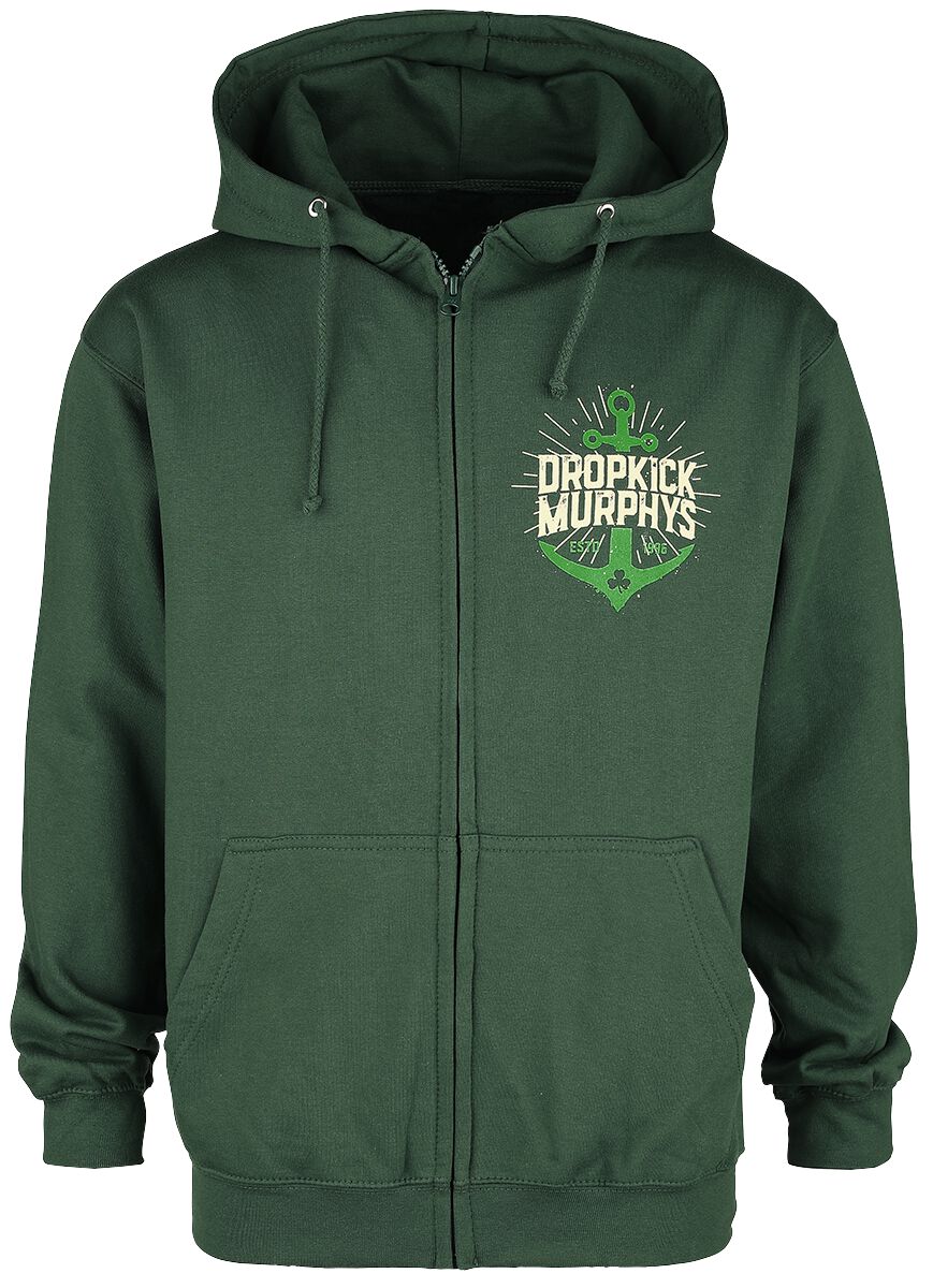 Dropkick Murphys Kapuzenjacke - Anchor Admat Green - S bis XXL - für Männer - Größe M - dunkelgrün  - Lizenziertes Merchandise! von Dropkick Murphys