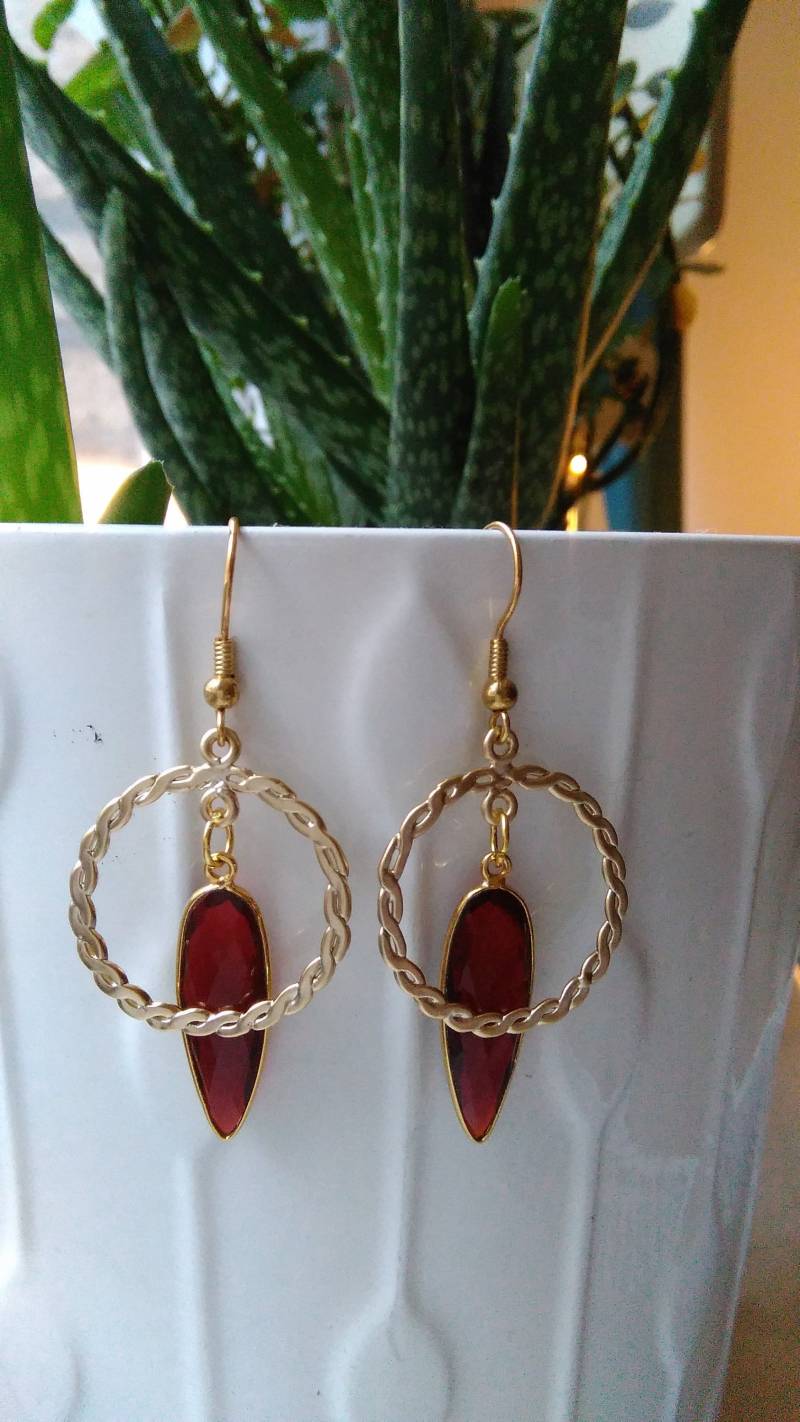 Hangoorbellen Granaat Hangoorbellen Granaat von DropletsTrinkets