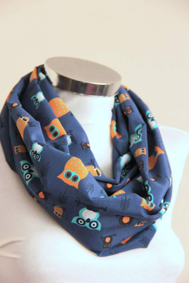 Schlauchschal, Schlauchschal Mit Eulendesign, Eulenmuster, Eulen von DroppBy