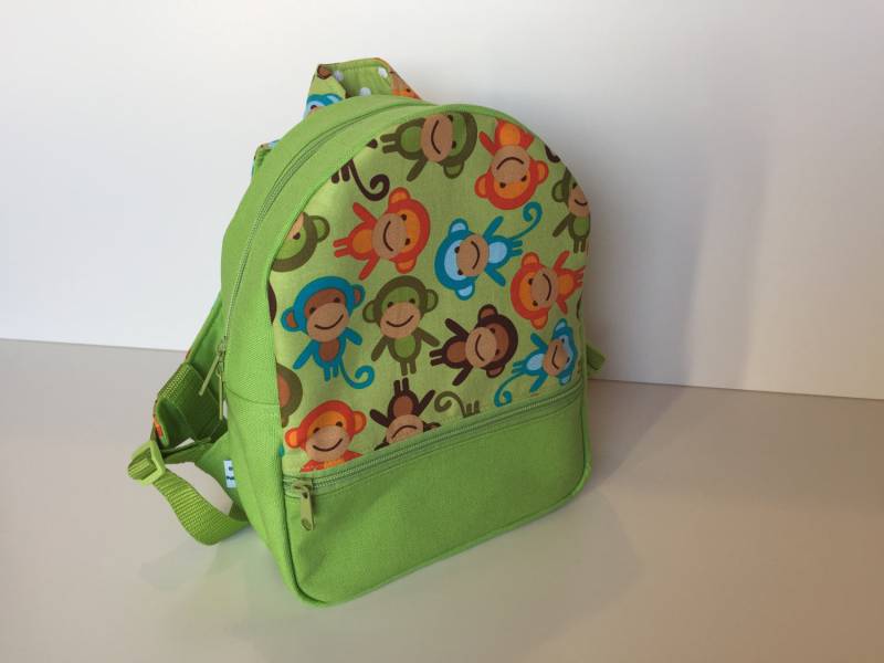 Kinder-Rucksack "Monkey Party" Grün - 2 Größen von DropsPumpkin