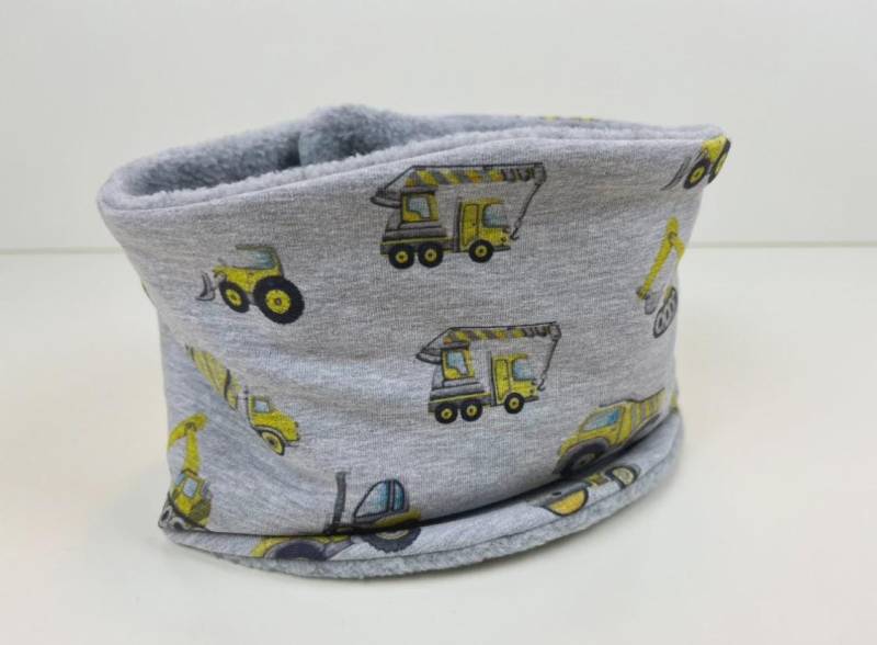 Schal Mit Verschluss "Baustelle' Grau, +Fleece von DropsPumpkin