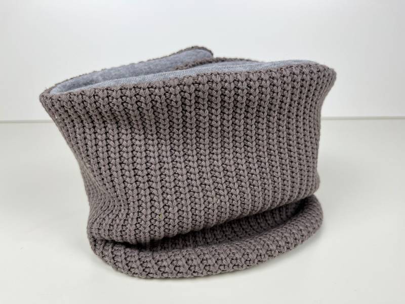 Schal Mit Verschluss "strick+Sweat' Taupe von DropsPumpkin