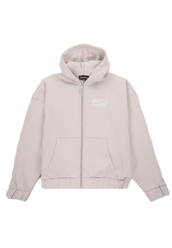 Dropsize Sweatjacke Dropsize HEAVY OVERSIZE MIRRORED LOGO ZIP HOODIE von Dropsize