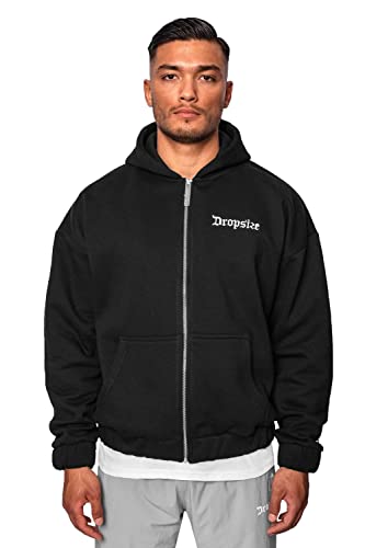 Zip Hoodie Herren Zip Up Hoodie Oversized Zipper Hoodie Herren Sweatjacke Herren mit Kapuze Kapuzenjacke Herren Oversize Hoodie Herren Strickjacke mit Reissverschluss Hoody mit Kapuze Heavy 400 GSM von Dropsize