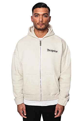 Zip Hoodie Herren Zip Up Hoodie Oversized Zipper Hoodie Herren Sweatjacke Herren mit Kapuze Kapuzenjacke Herren Oversize Hoodie Herren Strickjacke mit Reissverschluss Hoody mit Kapuze Heavy 400 GSM von Dropsize