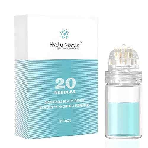 Hydra Needle HN20 Derma-Stempel-Mikroneedling-Roller, 0,25 mm Titan-Nadeln, 5 ml Serum-Applikator für Haare, FDA-zugelassenes Gesichtswerkzeug für Bartwachstum und Hautpflege von Drpenlike