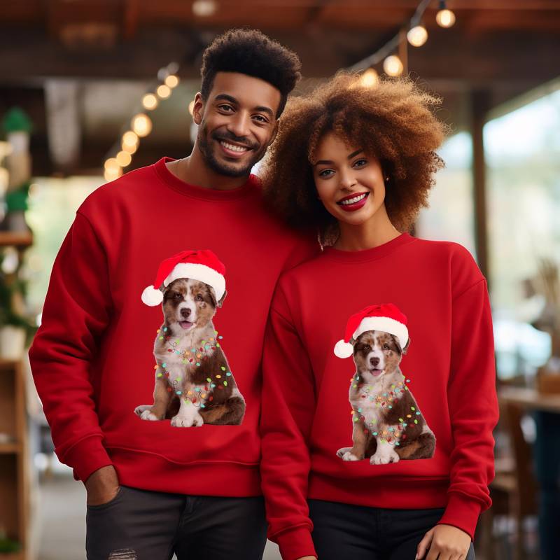 Sweatshirt Frohe Weihnachten Merry Christmas Hund Geschenk Tier Weihnachtsfan Weihnachtsliebhaber Weihnachtsgeschenk Weihnachtsbaum Hundefan von DruckBarDeutschland